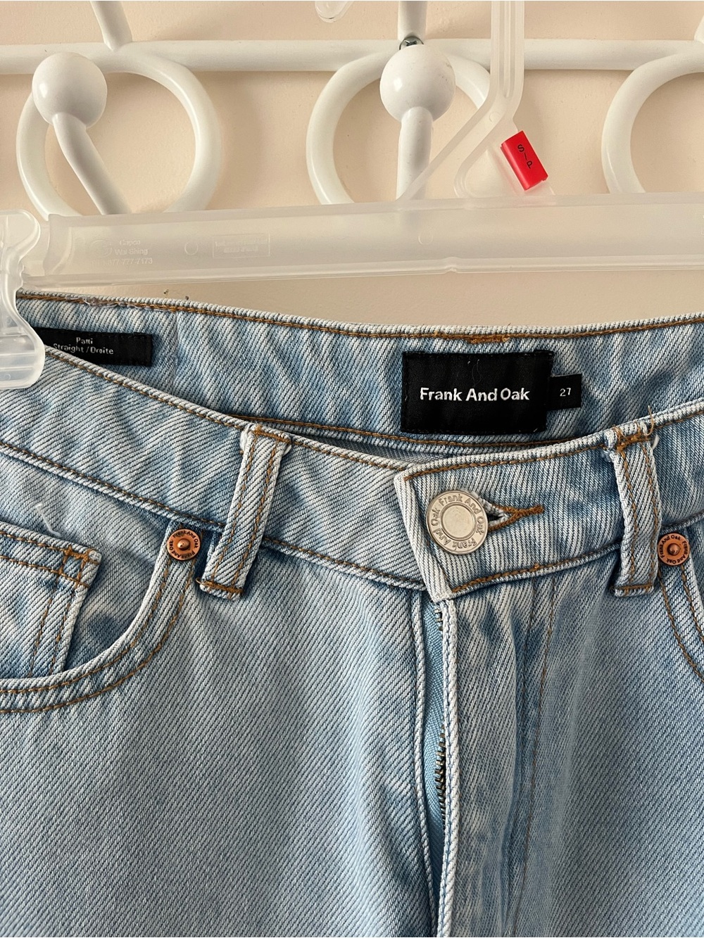 PETITE Frank and Oak Patti Light Blue Straight-Leg Jeans - Picture 2 of 3